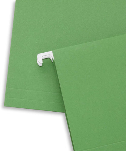 Blue Summit Supplies 50 Legal Size Hanging File Folders, 1/5 Cut Adjustable Tabs, 5 Tab Locations, Designed for Legal and Law Office File Organization, Standard Green, 50 Pack, Legal Size