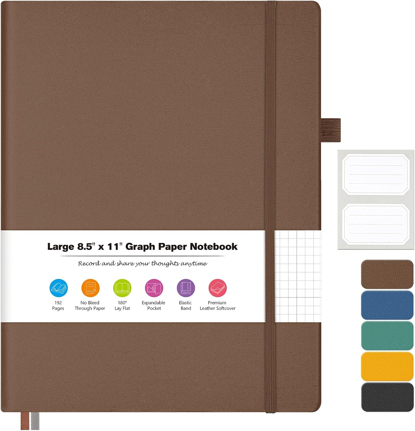 College Ruled Notebook, A4 Softcover Leather Notebook for Work, Lined Notebook Journal for Women, Men, 192 Thick Paper, Lay Flat, Large Notebook with 2 Pockets, Professional Business Notebook, Blue