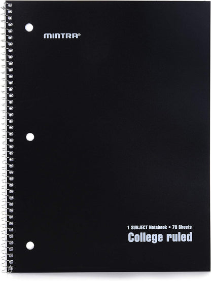 Mintra Office Spiral Notebooks, Wirebound, Journals for School, Work, Business, Aesthetic Stationery, Writing Pads, Teacher & Student Supplies (6, Pastel, College)