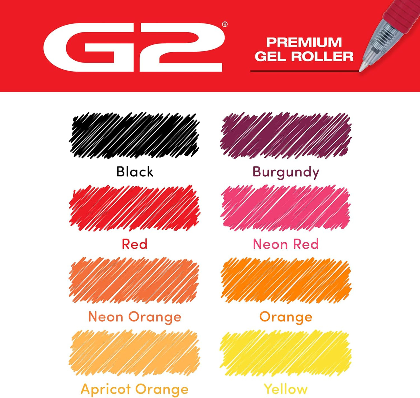 Pilot, G2 Premium Gel Roller Pens, G2 Boost Pink Pack, The Colors of Optimism, 8 Pack Pouch, Fine Point 0.7 mm, Assorted