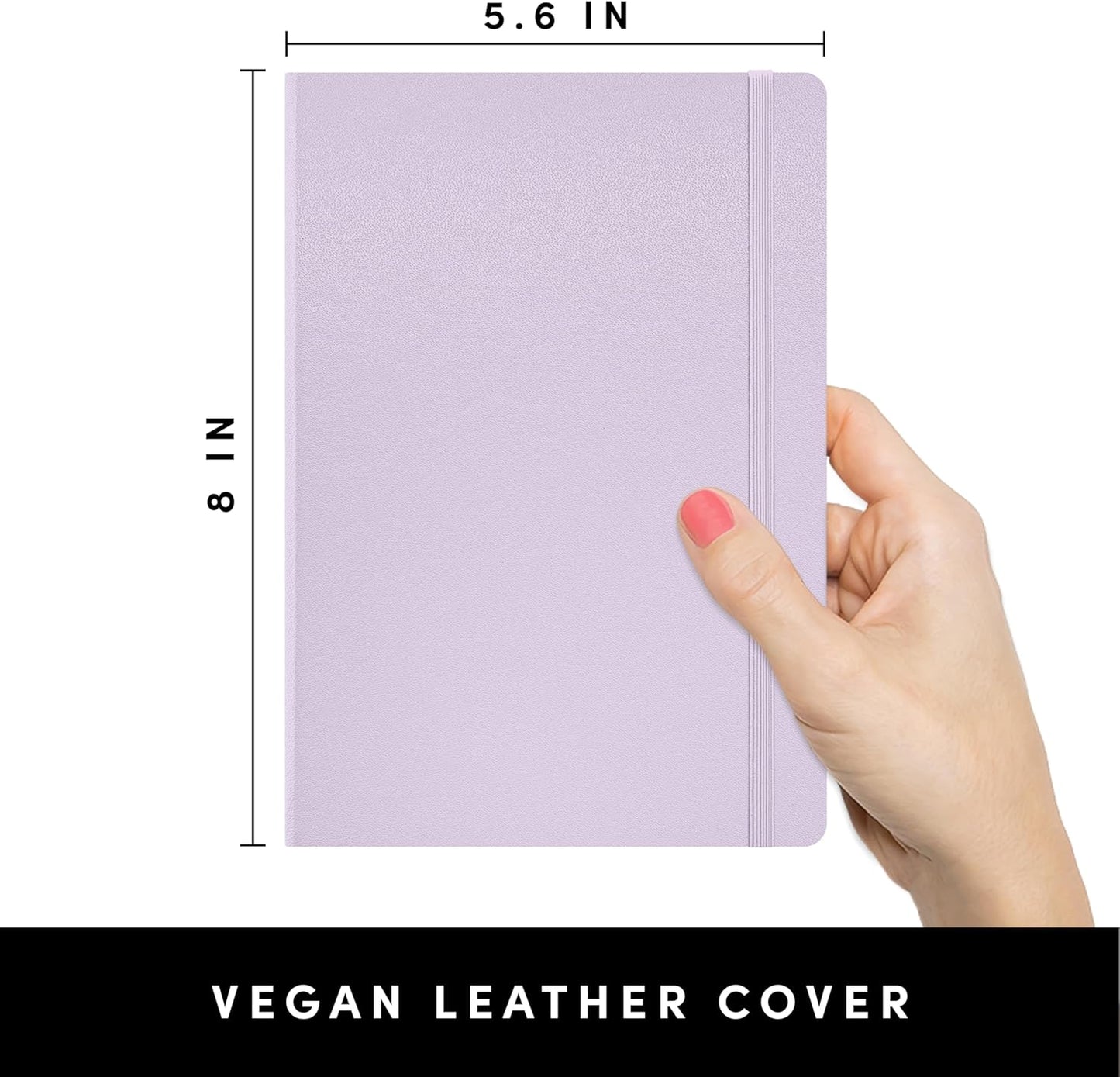 PAPERAGE Lined Journal Notebook, (Black), 160 Pages, Medium 5.6 in x 8 in - 100 GSM Thick Paper – Hardcover Journaling Notebook for Work, School & Note Taking