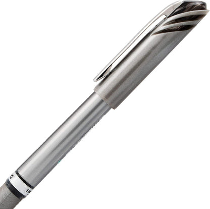 Pentel EnerGel NV Liquid Gel Pen, (0.7mm), Medium Line, Capped, Metal Tip, Black Ink, Box of 12 (BL27-A)