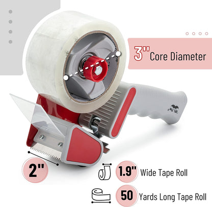 Mr. Pen- Heavy Duty Packing Tape, 1.88" Wide, 60 Yard, 6 Pack With 1 Dispenser Gun, 2 Inch, Clear Packaging Tape for Moving Boxes