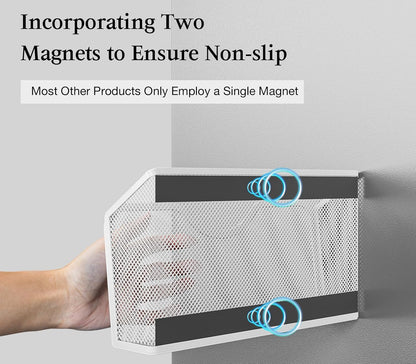 JANE EYRE Magnetic File Holder - 3PCS File Paper Mail Organizer No Drilling Magazine Paper Document Holder/Magnetic Hanging File Organizer for File Cabinets, Office, Whiteboard, BLACK