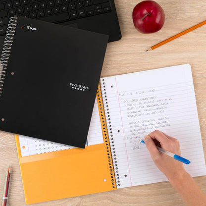Five Star Spiral Notebook + Study App, 3 Subject, College Ruled Paper, 8-1/2" x 11", 150 Sheets, Fights Ink Bleed, Water Resistant Cover, Amethyst Purple (38746)