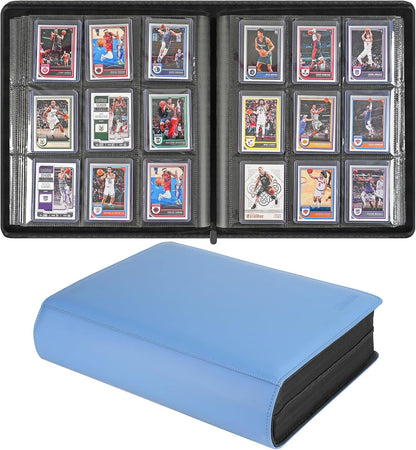 9 Pocket TopLoader Binder, Holds 360 3”x4” Toploader Hard Cases, Sleeves Card Collection Binder, 20 Double Sided Pages, Compatible with Trading & Sports Holder - Black