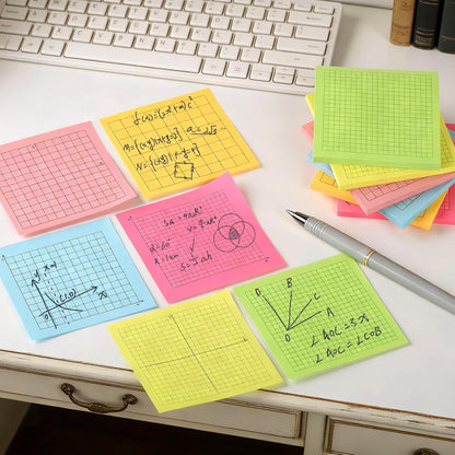 8PCS Graph Paper Sticky Notes 800 Sheets Self Adhesive Mini X Y Axis Coordinate Plane Post It 20 X 20 Four Quadrant Grid Pad for School Office Supplies 3 X 3 Inch