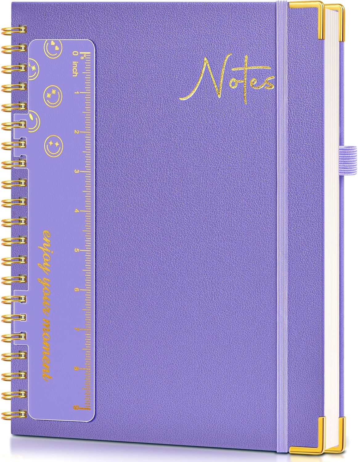 Hardcover Spiral Notebook Journal 8.5” x 11”, A4 Large Leather Notebooks for Women Men, Lined College Ruled Notebook, 50 Sheets/100 Pages, Spiral Bound Journals for Work School Note Taking, Green