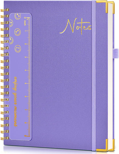 Hardcover Spiral Notebook Journal 8.5” x 11”, A4 Large Leather Notebooks for Women Men, Lined College Ruled Notebook, 50 Sheets/100 Pages, Spiral Bound Journals for Work School Note Taking, Green