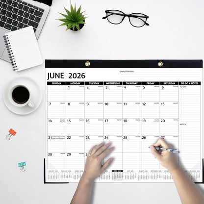 2026-2027 Desk Calendar – Run Now to MAR. 2027, 18 Monthly Desk Calendar 2026-2027 Large, 17'' x 12'', Best Desk/Wall Calendar 2026 with To-do Lists, Desk Pad, Ruled Blocks, Corner Protectors