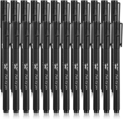 Mr. Pen- Felt Tip Pens, Fine Point, 12 Pack, Blue and Black Inks, Fast Drying, No Smear, Bible Journaling Pens No Bleed-Through for Planners, Sketching, Writing