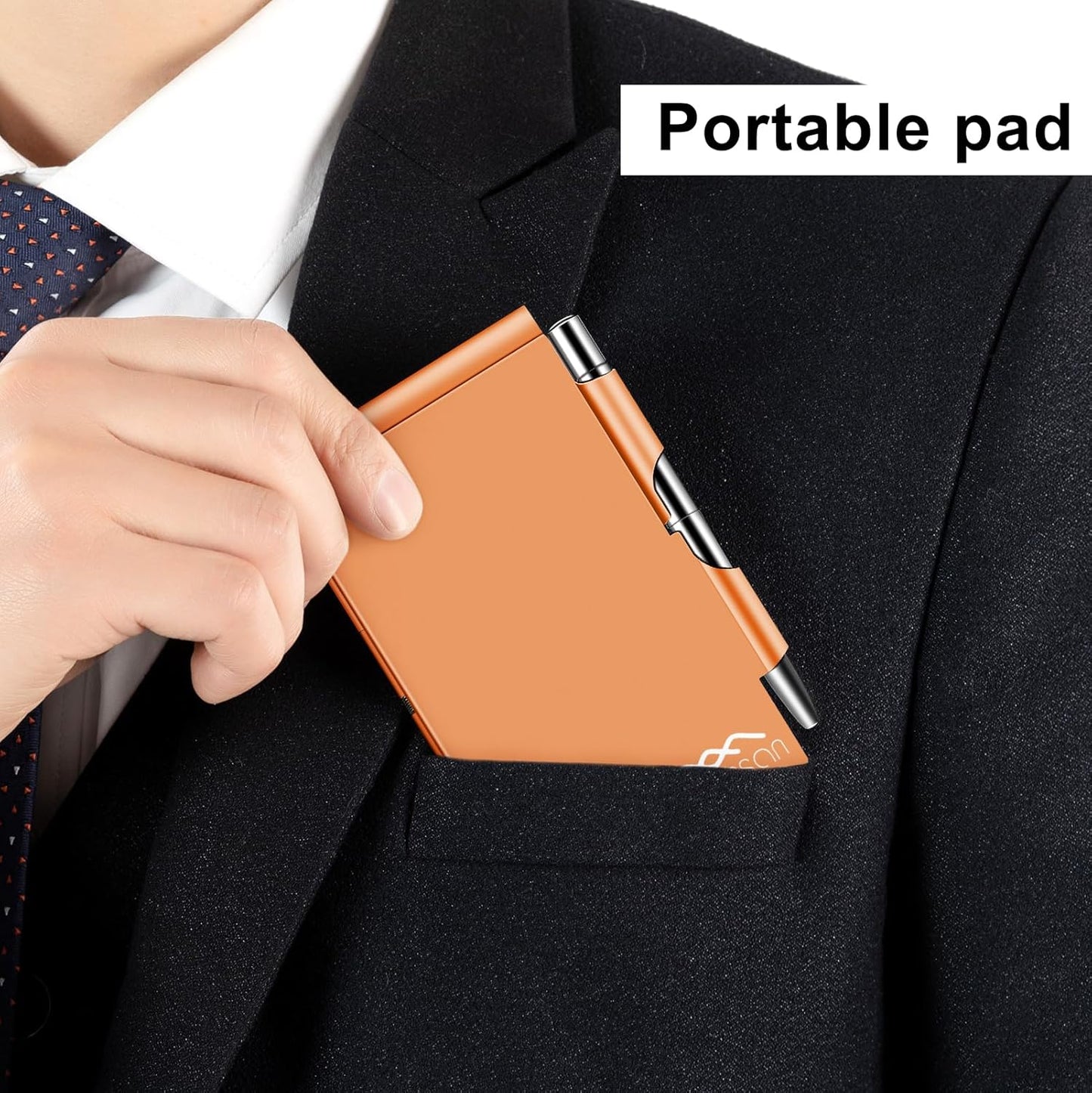 amassan Metal Small Notebook, Mini Notepad, Small Pocket Notepad Aluminum Note Case with Mini Metal Pen and 60-Page Sheets - Memo Books Note Pads(Gold)