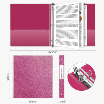 EYROZILL 3 Ring Binders 1 Inch Round Rings Binder Gold Binder Holds 8.5" x 11" Letter Size 300 Sheets, Waterproof, Gold