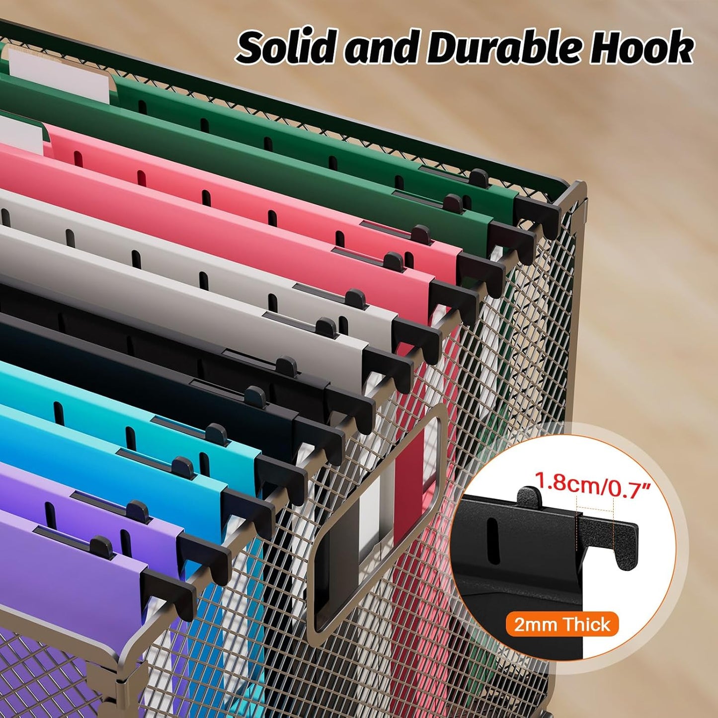 SHUTEX Extra Capacity Plastic Hanging File Folders,12 Pack Reinforced Hang Folder,Heavy Duty 1 Inch Expansion,Filing Cabinet Folders Letter Size for Bulk Files/Medical Charts, Black