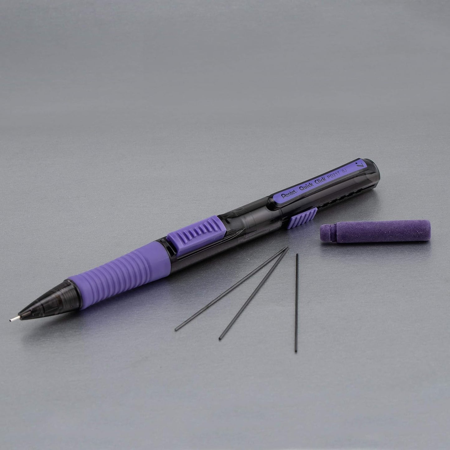 Pentel Quick Click Pop Mechanical Pencil, (0.7mm), Medium, 2 Eraser Refills, Pack of 4 (PD217ALEBP4)