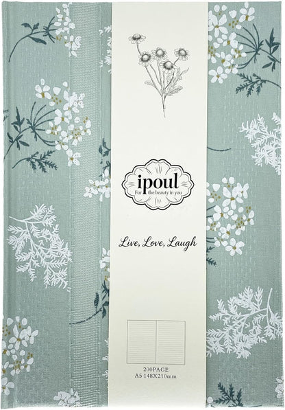 ipoul Flower Notebook, A5, 6x8, Hardcover, Lay Flat, Lined Paper, Journal for Women, Writing Notebook, Pretty, Hibiscus, Pink, Birthday Gifts for Women, Wedding Shower Gifts, Mothers Day Gift