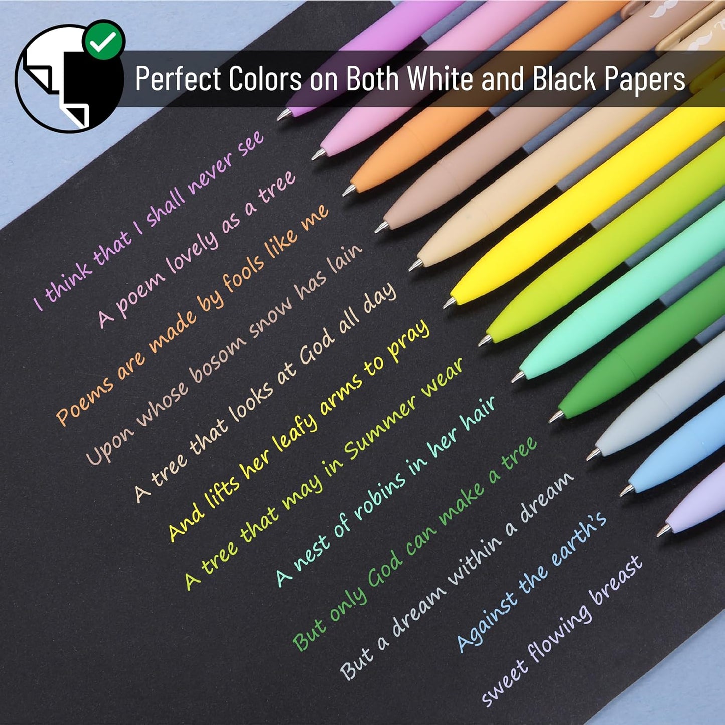 Mr. Pen- Retractable Gel Pens, 12 Pack, Colorful Ink, Fine Point 0.7mm, Fast Dry, Smooth Writing, Cute Pens for Drawing, Writing Planner and School Supplies