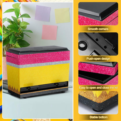 Briwooody Composition Pencil Dispenser for Classroom Back to School Teacher Must Have Black White Composition Notebook Classroom Decor Pencil Dispenser with Lid Teacher Gift for Pre K to Middle School