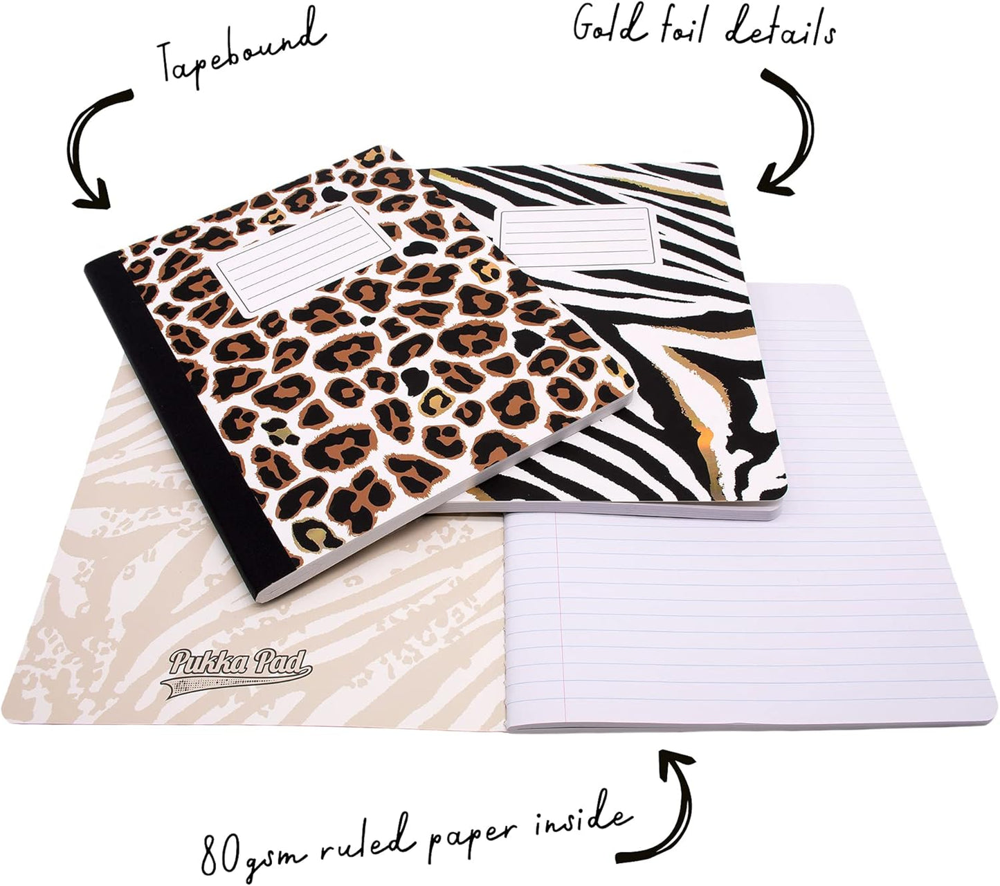 Pukka Pad, Composition Notebooks - 3 Pack of Journals Featuring 140 Pages of College Ruled 80GSM Paper with Sturdy Cover Stock - 9.75 x 7.5in - Bloom