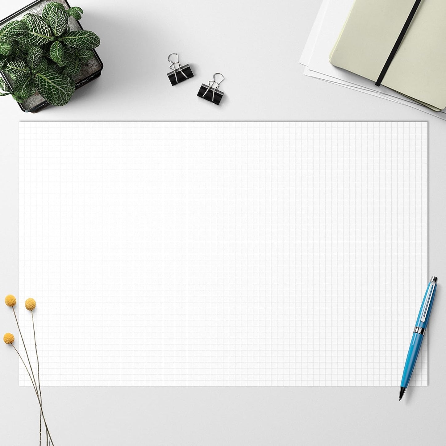 321Done Graph Paper Notepad - 50 Sheets (5.5" x 8.5") - 0.20" Grid Planning Note Pad - Thick Premium Paper - Made in USA - Plain White