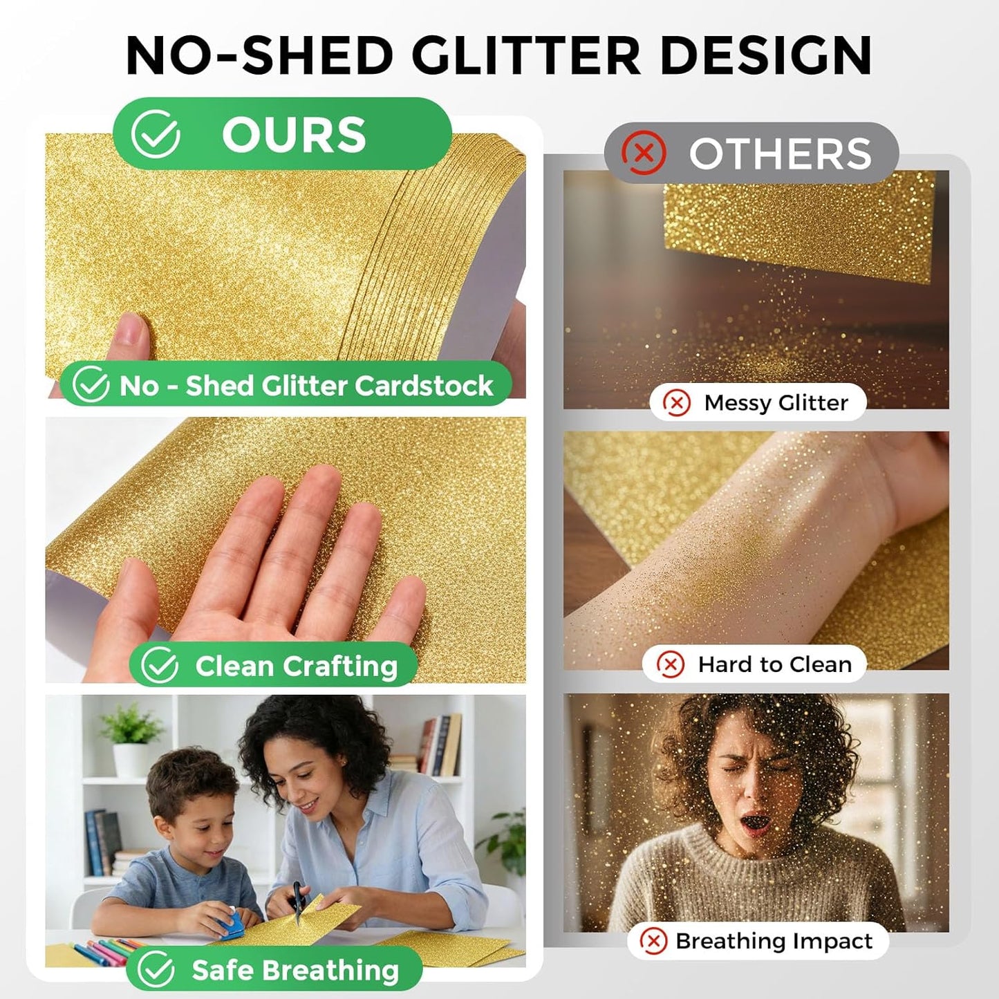 BOOKNOW 27 Sheets Silver Glitter Cardstock, 8.27" x 11.7" (A4 Size) Heavyweight Sparkle Paper, 250GSM/92LB Glitter Paper for Wedding Invitations, Scrapbooking, Card Making, DIY Cake Toppers