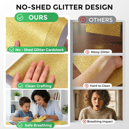 BOOKNOW 27 Sheets Silver Glitter Cardstock, 8.27" x 11.7" (A4 Size) Heavyweight Sparkle Paper, 250GSM/92LB Glitter Paper for Wedding Invitations, Scrapbooking, Card Making, DIY Cake Toppers