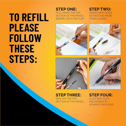 BIC Break Resistant Mechanical Pencils with Erasers, No. 2 Medium Point (0.7mm), 4-Count Pack Pencils for School or Office Supplies, Lead and Eraser Refills