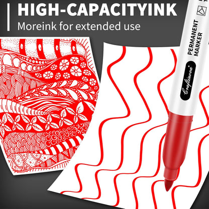Black Ultra Fine Point Permanent Markers, Extra Fine Tip, Quick Drying and Waterproof, Fade Resistant Perfect on Paper, Glass, Metal, Plastic, Wood, Office & School Use, 30 Pack