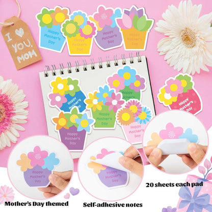 CJiangpo 30Pcs Marshmallow Sticky Notes Pads, 600 Sheets Cute Self Stick Notepad Memo Pads Funny Cartoon Page Marker Classroom Rewards Camping Themed Gift