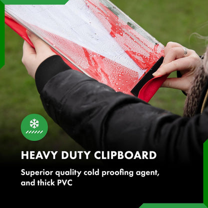 Waterproof Clipboard A4 Portrait by Paperdry, Black, Superior PVC Plastic with Cold Protection, Outdoor Covered Clip Board with Storage, A4 Waterproof Document Holder