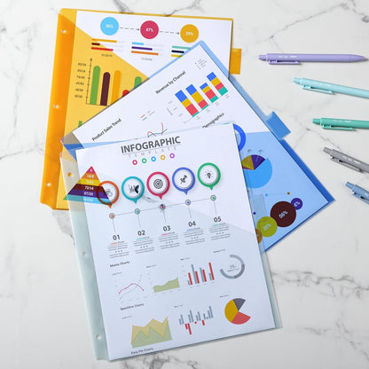 Mr. Pen- Binder Dividers with Pockets and Tabs, 1 Set, 8 Tabs/Set, Colorful, 3 Ring Binder Dividers with Tabs and Pockets on Both Sides