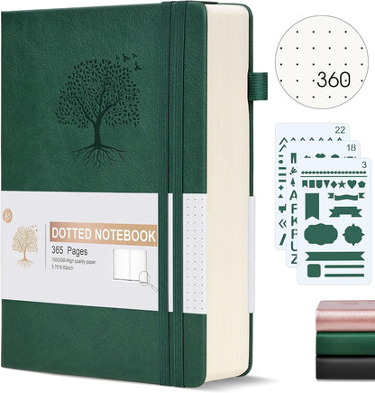 Lined Journal Notebook -365 Pages A5 Thick Journals for Writing Ruled Notebook, Hardcover Leather Journal for Women Men Daily Journal Notebook for Work, Note Taking, 100Gsm Lined Paper( 5.75'' X 8.38'' Green)