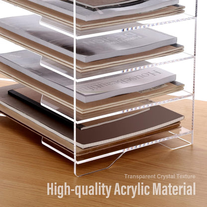 2 Pack- Stackable Paper Letter Tray, A4 File Tray Desk Organizer, Acrylic Desk Organizers and Accessories Sorter, Clear Workspace Office Supplies Organizers, 12.4inx8.86inx3.46in