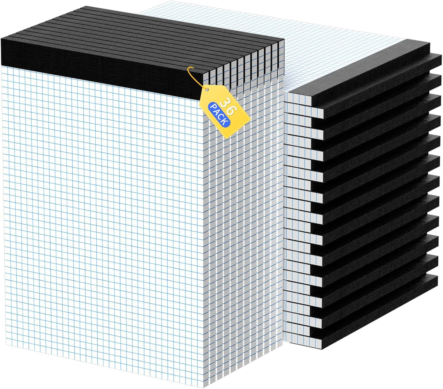 Graph Paper 8.5 X 11, 2 Pack, 4x4 Quad Ruled, Grid Paper Pad 8-1/2" X 11.75", Grid Pad 8.5 X 11.75, Engineering Notebook, Easy Tears Off, White 70 Gsm Graft Paper