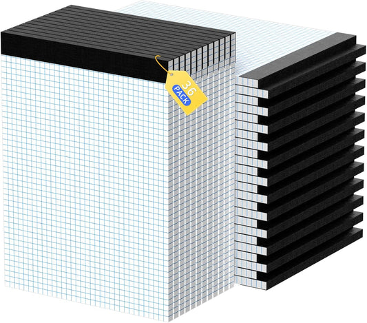 Graph Paper 8.5 X 11, 2 Pack, 4x4 Quad Ruled, Grid Paper Pad 8-1/2" X 11.75", Grid Pad 8.5 X 11.75, Engineering Notebook, Easy Tears Off, White 70 Gsm Graft Paper