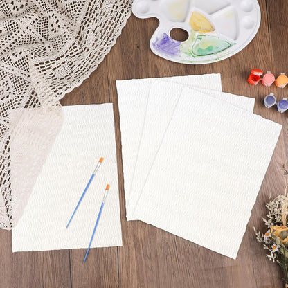 Prudiut 25 Sheets Cotton Watercolor Paper, 300 GSM Deckled Edge, 5 x 7 inch, Rough/Textured, White, for Watercolors, Wedding Invitations, Cards, Crafts