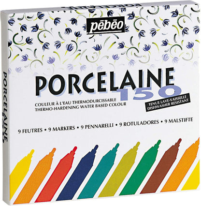 Pebeo Porcelaine 150, China Paint Fine Tip Marker - Anthracite Black (021009)