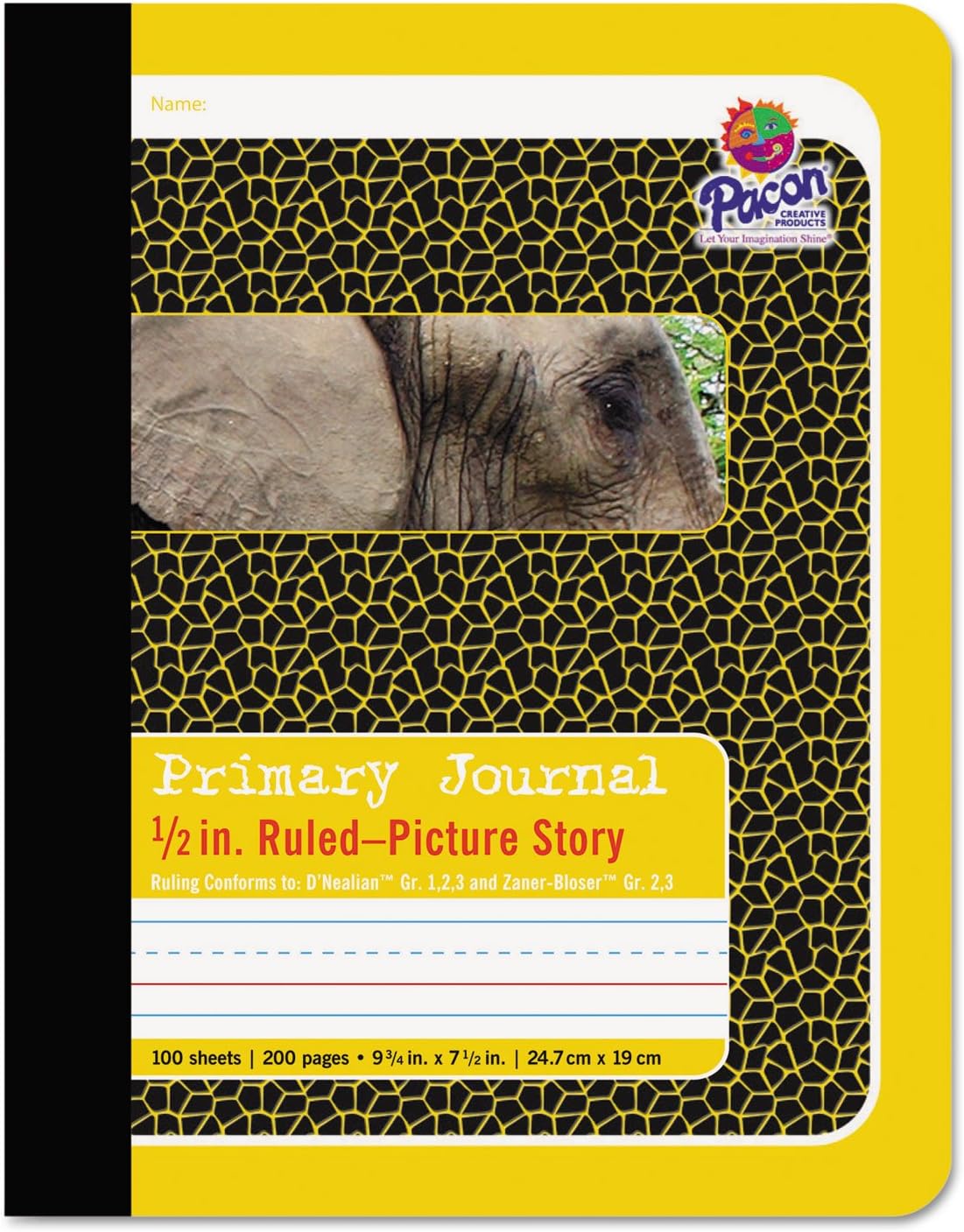 Pacon 2427 Composition Book, 5/8 Ruling, 9 3/4 x 7 1/2, 100 Sheets