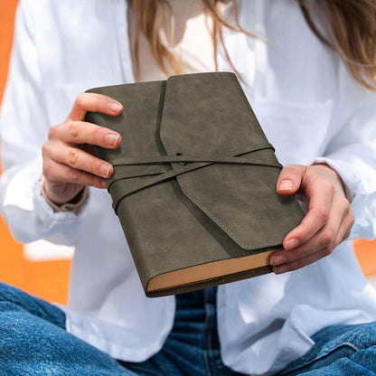 MINICAGIE Journal Notebook for Men Women Gifts Hardcover Leather Mens Journals for Writing 288 Pages 100 Gsm Paper Thick Journaling Notebooks for Work Diary, 5.7x8.3 In, Blue