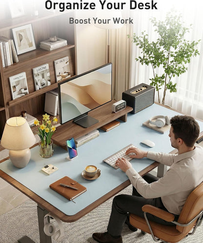 Aothia Leather Desk Pad Protector, Mouse Pad, Office Desk Mat, Non-Slip PU Leather Desk Blotter, Laptop Desk Pad, Waterproof Desk Writing Pad for Office and Home (Black,36" x 17") - Colors B