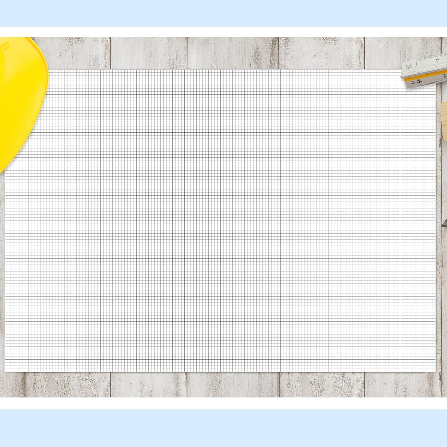 Fuyoooo 25 Sheet Graph Paper Pad 24" x 36" Large Graph 1" and 1/4" Ruled Grid Paper for Engineer Architect Designer Mathematician Draftsmen Sketch House Commercial Building Plan Drafting(White)