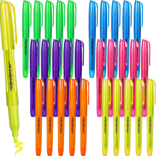 Thenshop 240 Pcs Highlighter Assorted Colors Bulk Fluorescent Highlighter Markers with Chisel Tip No Bleed Colorful Pens for Office Home Must Have Supplies Note Taking & Document Making Supplies