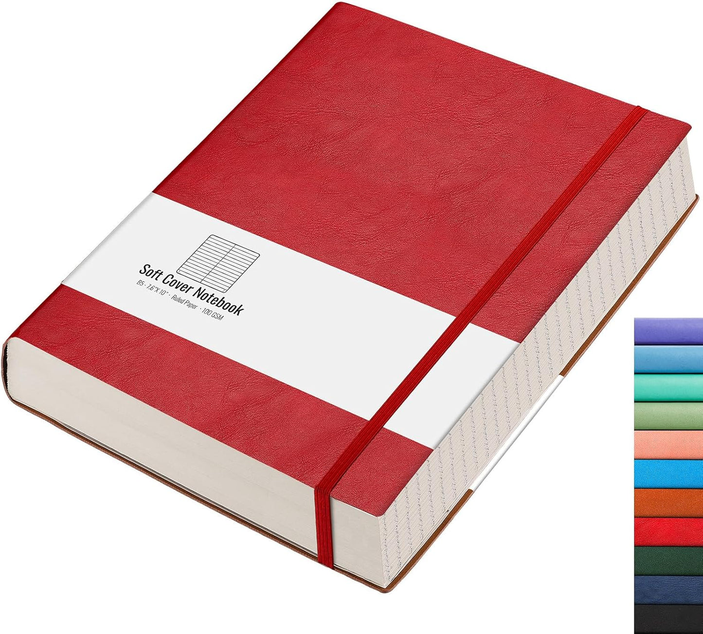 AHGXG 8.5''×11'' Notebook College Ruled - Large A4 Notebook Lined Journal - 320 Pages Thick Journal for Writing, 100gsm Thick Paper, Leather Softcover, for Work School - Black