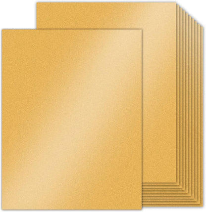 100 Sheets White Shimmer Cardstock 8.5 x 11 Certificate Paper, Goefun 80lb Pearlescent Paper for Invitations, Certificates, Crafts, DIY Cards