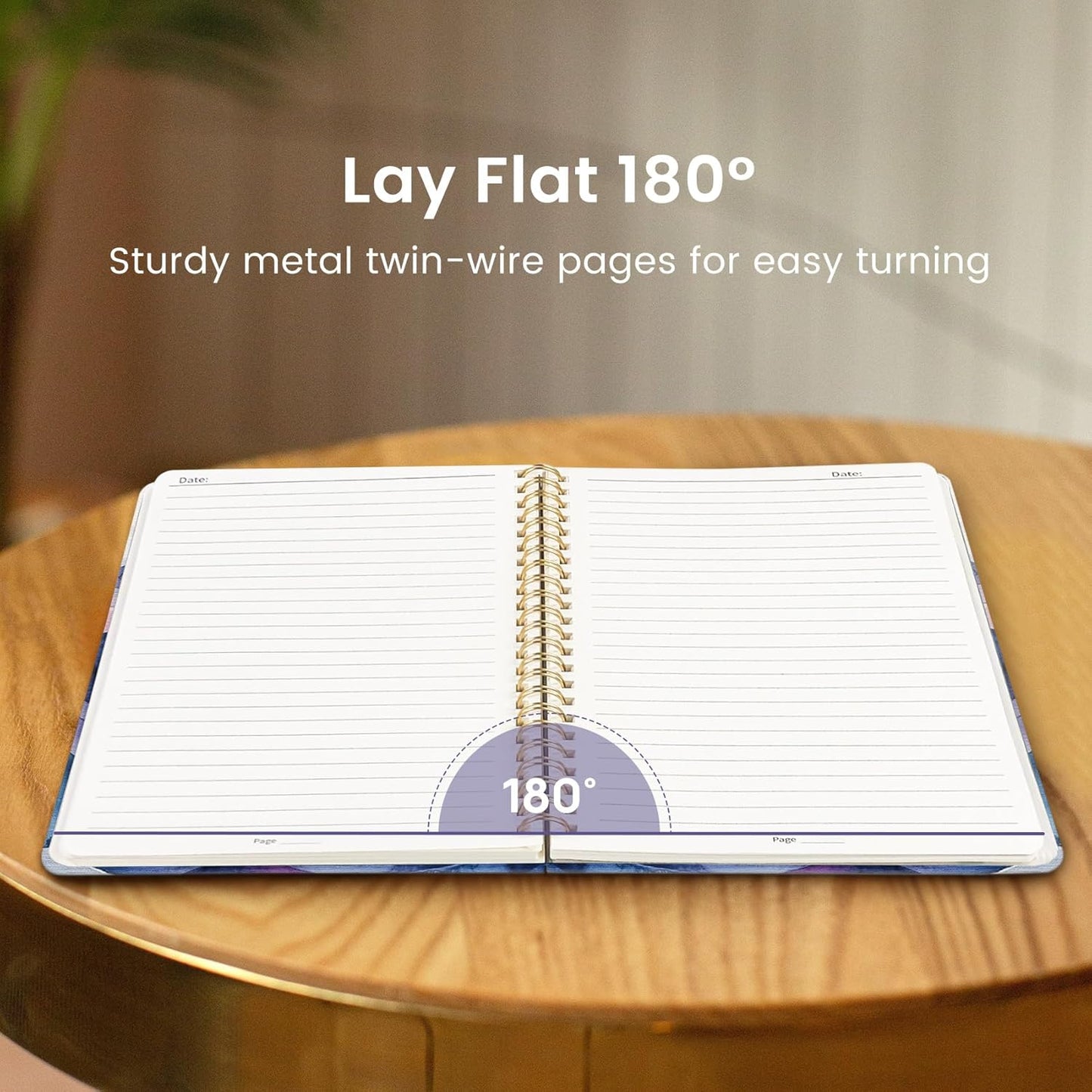 Taja Lined Spiral Notebook Journal for Women A5(5.8" × 8.3"), Cute Hardcover Notebook for Work, School & Note Taking, Pretty College Ruled Journal for Writing, 140 Pages, Sunset