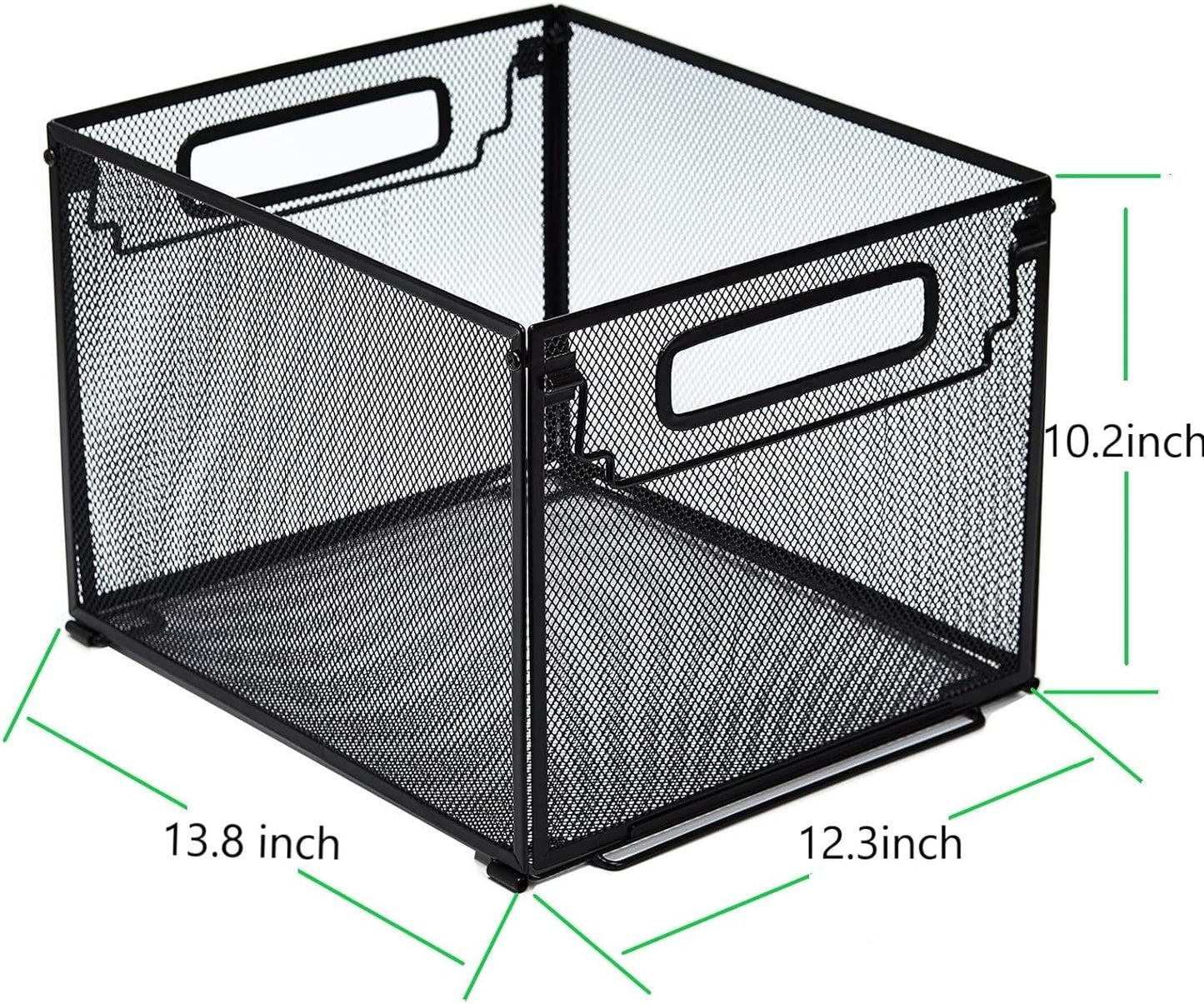 SETTFRFE Letter Size Metal Mesh Hanging File Folder Organizer Crate Basket, Black