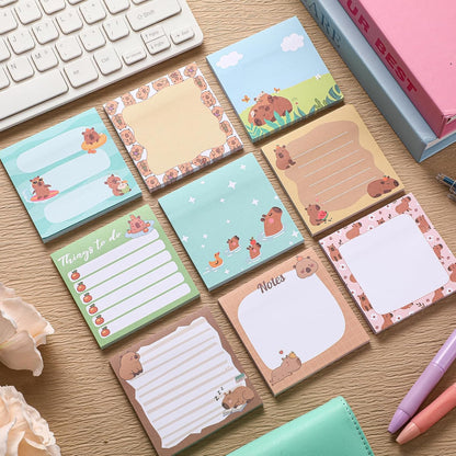 9 Pads Wildflower Sticky Notes 3x3 Inch Cute Self Stick Notepads Notes Adhesive Memo Pad Office Decor Gifts for Students School Teacher Meeting Office Supplies