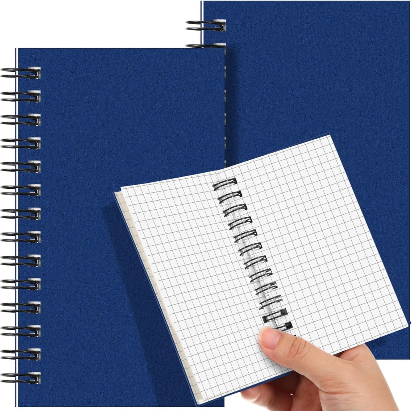 Jutom 6 Pcs Small Graph Paper Pads Notebook Mini Spiral Notebooks Grid Paper 3 x 5 Inch Pocket Notepads 120 Pages Mini Notepads for Office School Work Math Meeting (Black)