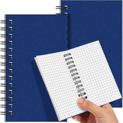 Jutom 6 Pcs Small Graph Paper Pads Notebook Mini Spiral Notebooks Grid Paper 3 x 5 Inch Pocket Notepads 120 Pages Mini Notepads for Office School Work Math Meeting (Black)