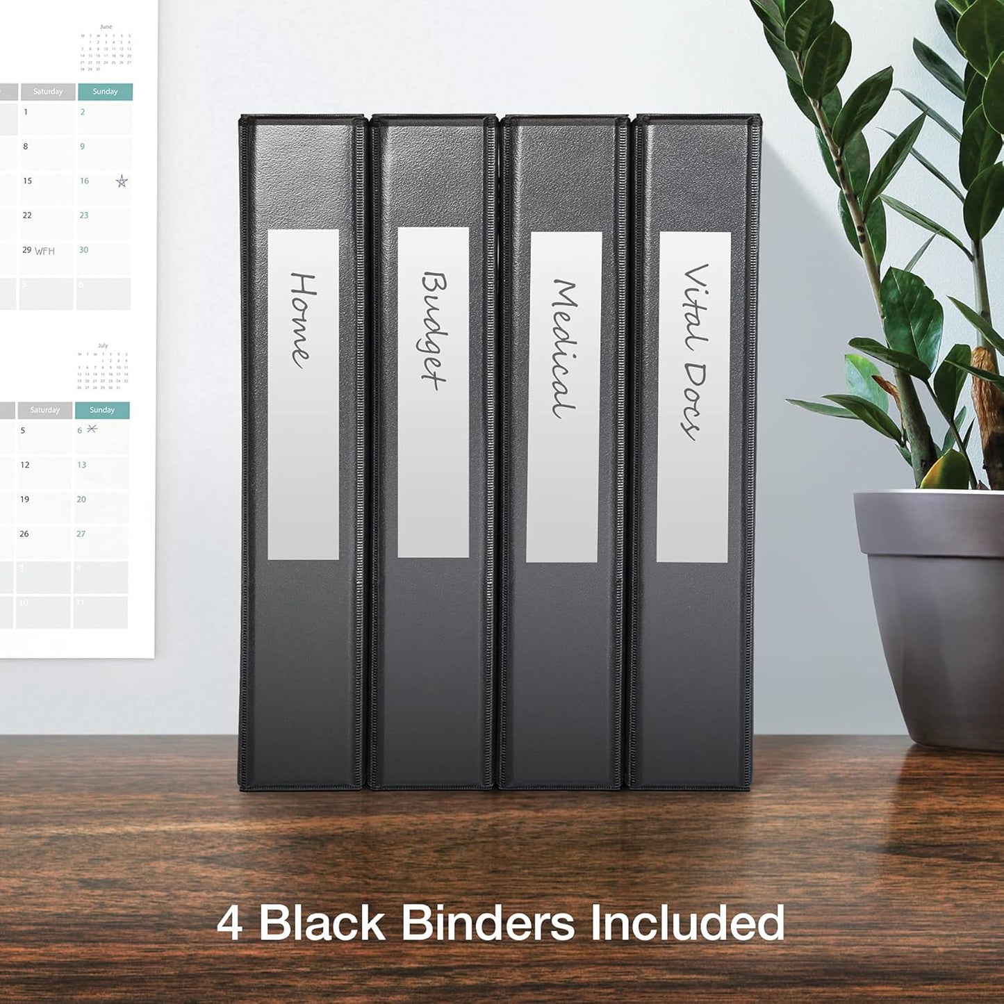 Oxford 3 Ring Binders, 0.5 inch ONE-Touch Easy Open D Rings, Durable Binders for School and Office, View Binder Covers, Xtralife Hinge, Non-Stick, PVC-Free, Black, Holds 125 Sheets, 6 PK (79901)